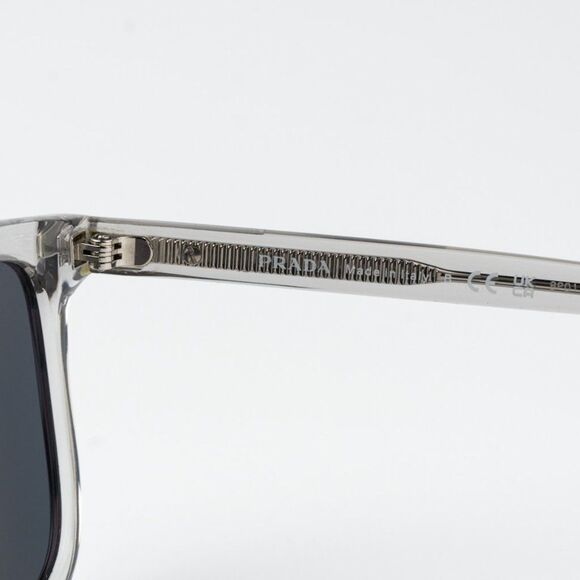 Prada Sunglasses Grey Crystal Blue Rectangle PR18WS U430A9 BRAND NEW - Picture 5 of 10